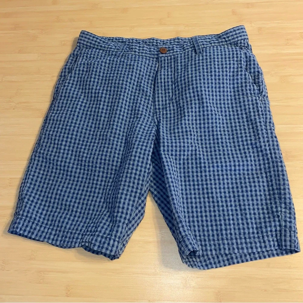 Tommy Bahama Dockside Blue Gingham Shorts Mens 33